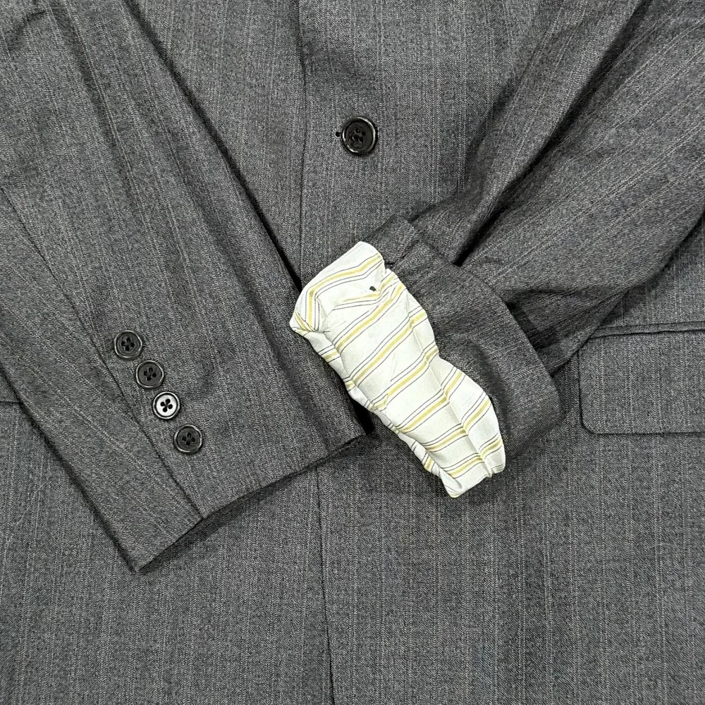 Daniel Cremieux Blazer 42L Loro Piana Fabric Charcoal Grey Pinstripe 3-Button